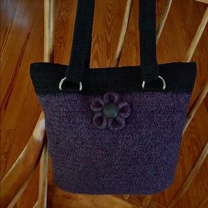 Felted Shoulder Bag in Purple Heather